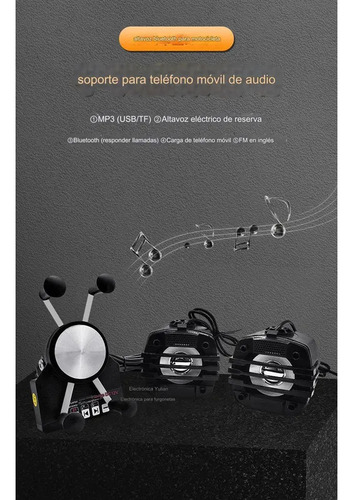 Audio Bluetooth Impermeable Para Moto Fm Mp3 Anti-