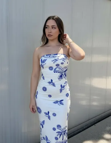 Vestido Longo Estampa Tropical Feminino Tomara Que Caia