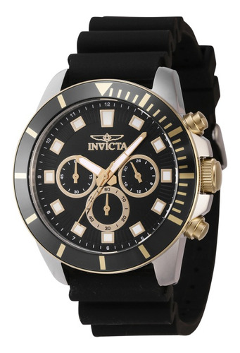 Reloj de pulsera Invicta 46081, para hombre, con correa de silicona color acero
