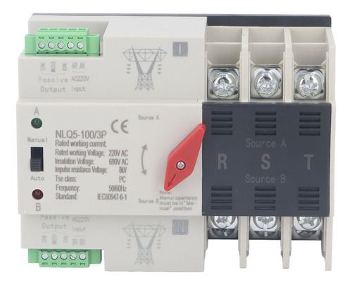 Control Automático De Conmutación Rápida 3p De Doble Potenci