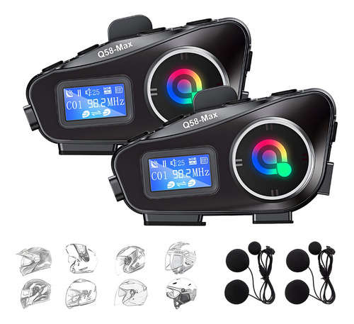Par De Intercomunicadores Para Cascos De Moto Con Bluetooth