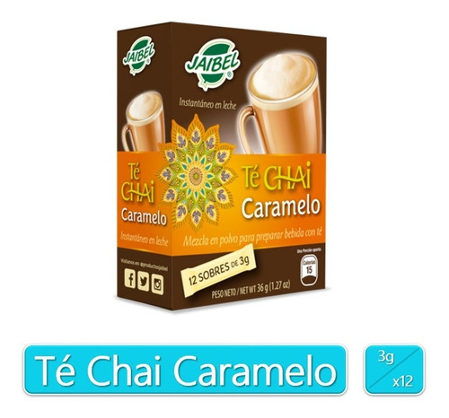 Jaibel Te Chai Latte X12 Sobres Tradicional - Caramelo