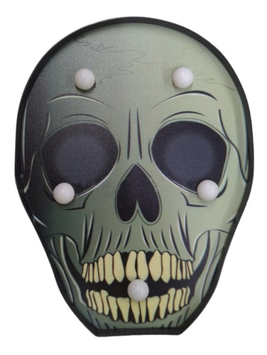 Imagen 2 de 4 de Lampara Luz Decoracion Halloween Calavera Pilas