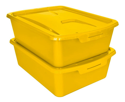 2 Cajas Organizadoras Multiusos 23l Amarillo