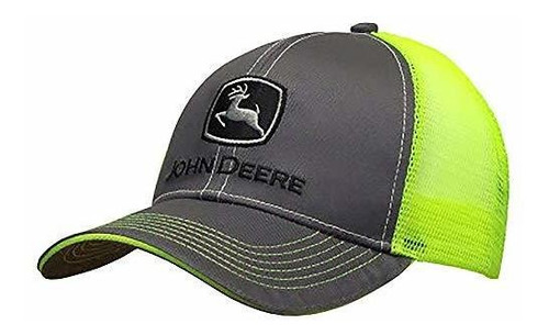 John Deere Sombrero De Charol Con Malla Amarilla