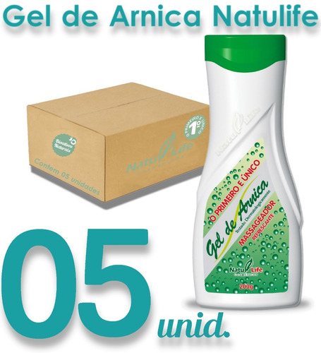 Gel De Arnica 200g Natulife Original 5 Unidades