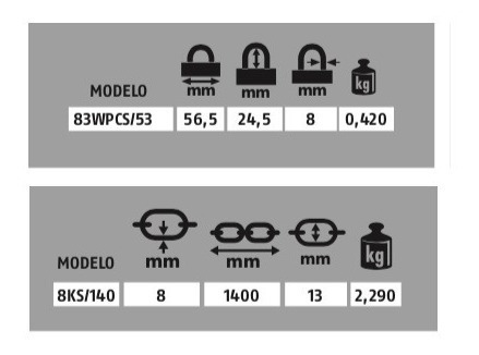 Kit Abus Alta Seguridad Candado Extreme + Cadena 140cm X 8mm
