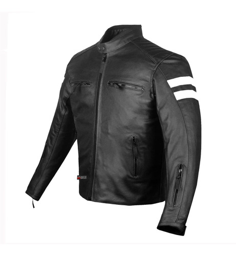 New Axe Men S Chaqueta De Cuero Motocicleta Ce Armor Bi...