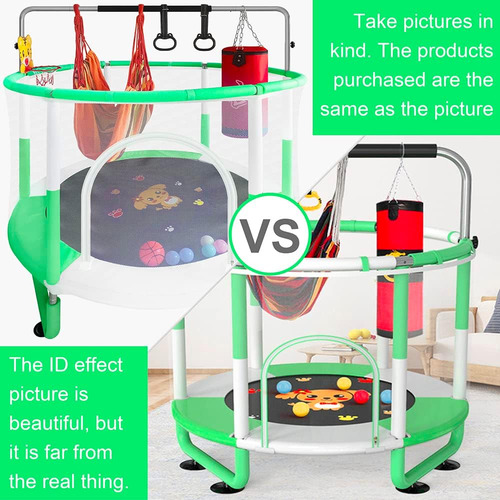 Rghh Mini Trampoline Para Niños Con Red, Al Aire Libre 58 W