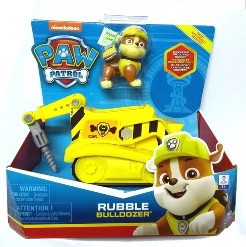 Muñeco De Paw Rubble Bulldozer Figura Y Vehiculo