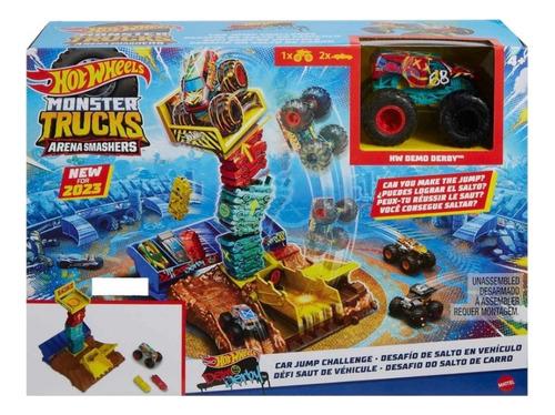 Pista Hot Wheels Monster Trucks Arena Smashers Y Carro 1:43