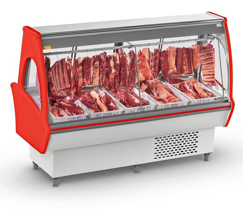 Balcão Expositor Carne Açougue 2 M Eap2000 - Refrimate Estilo de vidro Curvo 220V