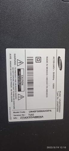Imagen 2 de 2 de Tarjeta T-com Tv Samsung Un40f5000ahxpa