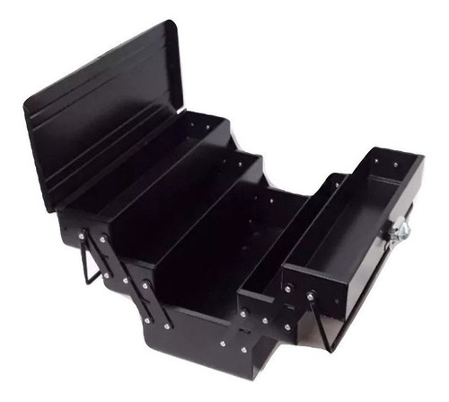 Imagen 2 de 5 de Caja de herramientas Crossmaster 9931032 de metal 200mm x 430mm x 240mm negra