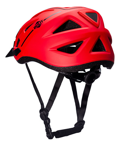 Casco Bicicleta Bulit Ultra Liviano Con Luz Led - Rojo L