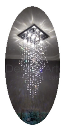 Imagem 1 de 5 de Lustre De Cristal Legítimo Base 35x35 Cm + 6 Lâmpadas Gu10