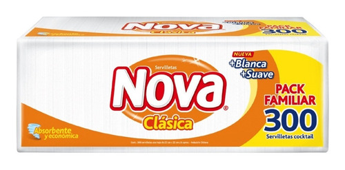Imagen 2 de 2 de Servilletas Nova Clásica Pack Familiar Cóctel 300 Un
