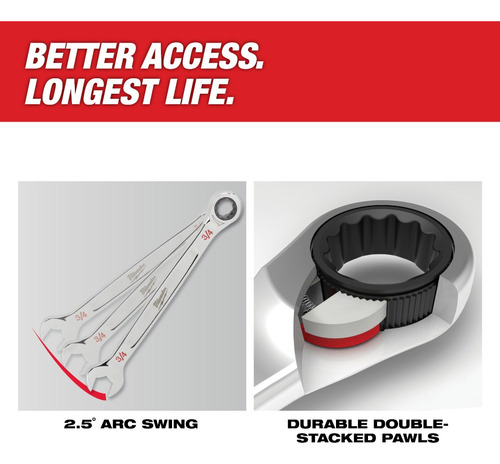 Kit De 15 Llaves Combinadas Estándar Milwaukee 48229416