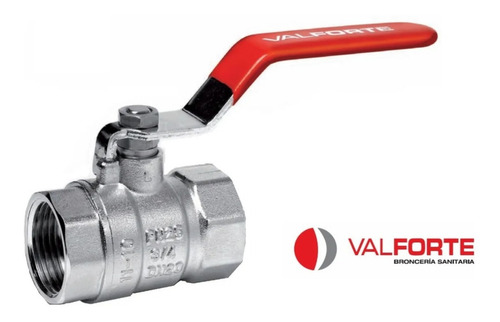Válvula Esférica Valforte Rf Plus Bronce Cromado De Ø 1 ´´