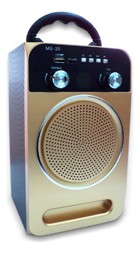 Bocina Cube Ms-20 Color Dorado