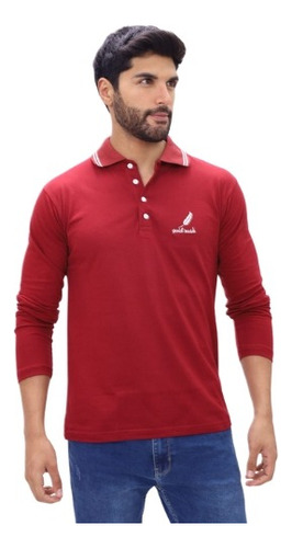 Polos Camiseros Manga Larga Para Hombres, Polo Slim Fit