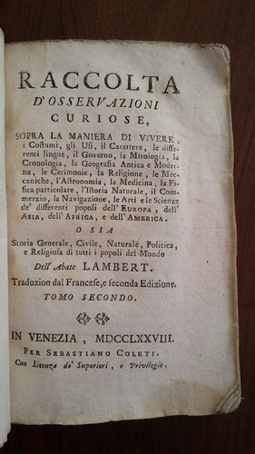 Imagen 2 de 10 de Raccolta Curiose (hungría Dinamarca Turquía) 1778 Lambert