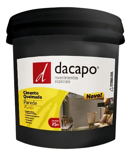Efeito Cimento Queimado Dacapo Areas Internas 5kg Cores Cor Platina Suave