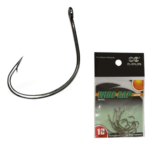 Kit C/10 Anzol De Pesca Wide Gap Maruri Com Farpa Nº 1/0