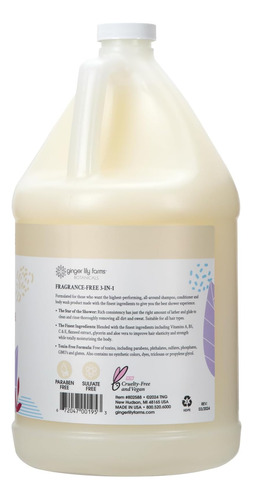 Shampoo, Condicionador E Sabonete Líquido 3 Em 1 Da Ginger L