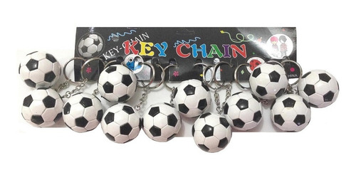 Kit 12 Chaveiros Mini Bola De Futebol - Carro Casa