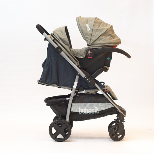 Imagen 2 de 3 de Cochecito Travel System Bebesit 1390ts Gris Claro