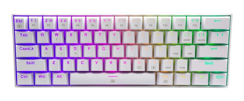 Teclado Dragonborn K630 Qwerty Red Blanco Con Luz Rgb Españo