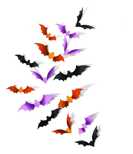 Halloween 3d Bats Wall Decor Bat Wall Stickers Reutilizable 