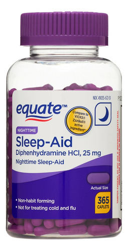 Equate Sleep Aid Ayuda Para Domir 25 Mg Con 365 Tabletas