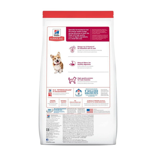 Imagen 2 de 2 de Alimento Hill's Science Diet Small Bites para perro adulto de raza pequeña sabor pollo y cebada en bolsa de 5lb