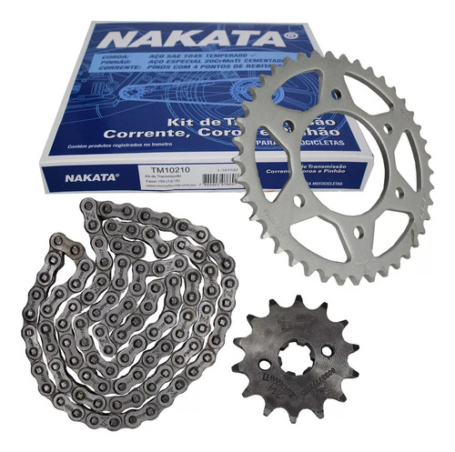 Kit Relação Transmissão Factor Fazer 150 2013 A 2023 Nakata