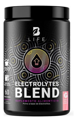 Electrolitos De 60 Servicios. Electrolytes Blend. B Life. Sabor Fruit punch