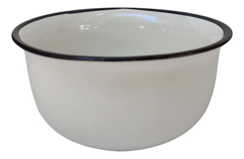X2 Bowl Tazon Sopero Porcelana Blanca Borde Negro 14x7cm Color Blanco