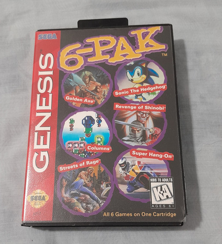 Cartucho 6-pak Completo Para Mega Drive E Sega Genesis (Usado)