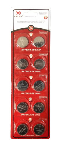Bateria Pilha Litio Cr1620 Cartela 10 Uni.