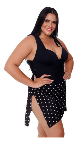 maio plus size com saia embutida