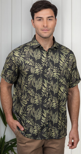 Camisa M/c Bowery Estampada Viscosa Regular Fit