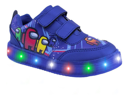 Tenis Luces Led Among Niño Videojuego 780-rau Azul 22 Al 26