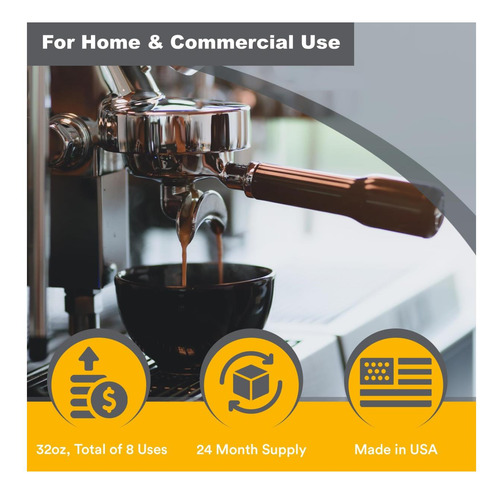 Zeiff Coffee Machine Descaler 32oz (8 Usos) Compatible Con Y