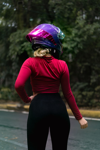 Casco Para Motociclista Certificado Ece 2206 Dot Xtrong R1 Violeta Oscuro Morado Rosa S