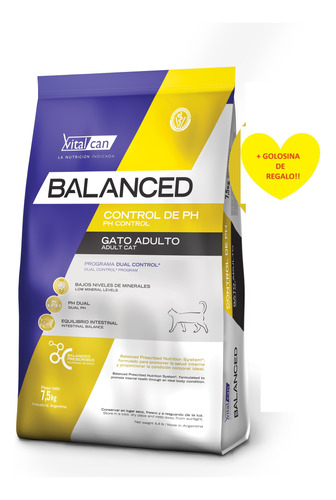 Alimento Vitalcan Balanced Gato Control Ph 7.5k + Regalo