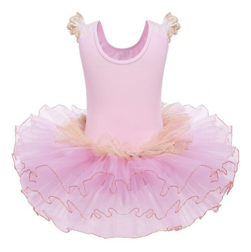 Imagem 2 de 5 de Vestido Infantil Balé Bailarina Luxo Floral Saia Tutu Armada