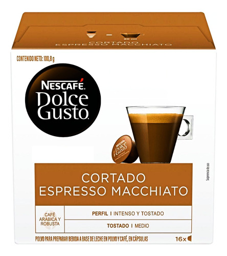 Capsulas Dolce Gusto Cortado Espresso X16 Capsulas