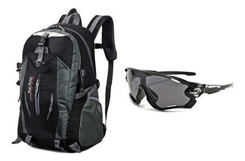 Mochila + Lentes Cortavientos Motocross Trail Enduro