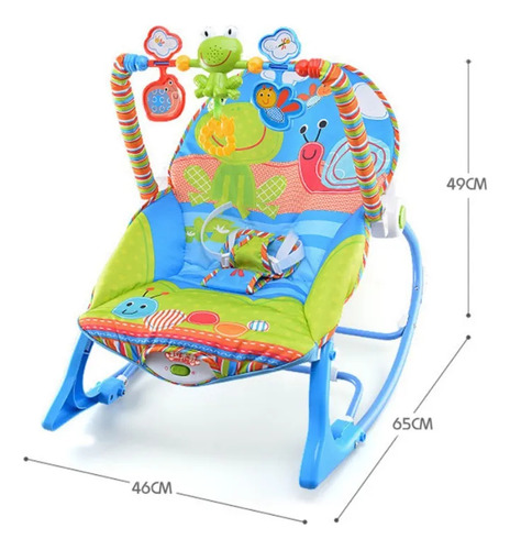 Silla Mecedora Para Bebe Roro Musical Con Vibracion Silla Infantil Roro Color Azul